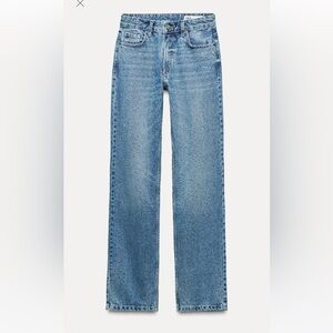 Zara Light Blue Straight-Leg Jeans